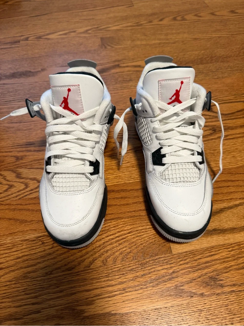 Jordan 4 Retro White Cement - White/Black/Red Retro Basketball Sneakers
